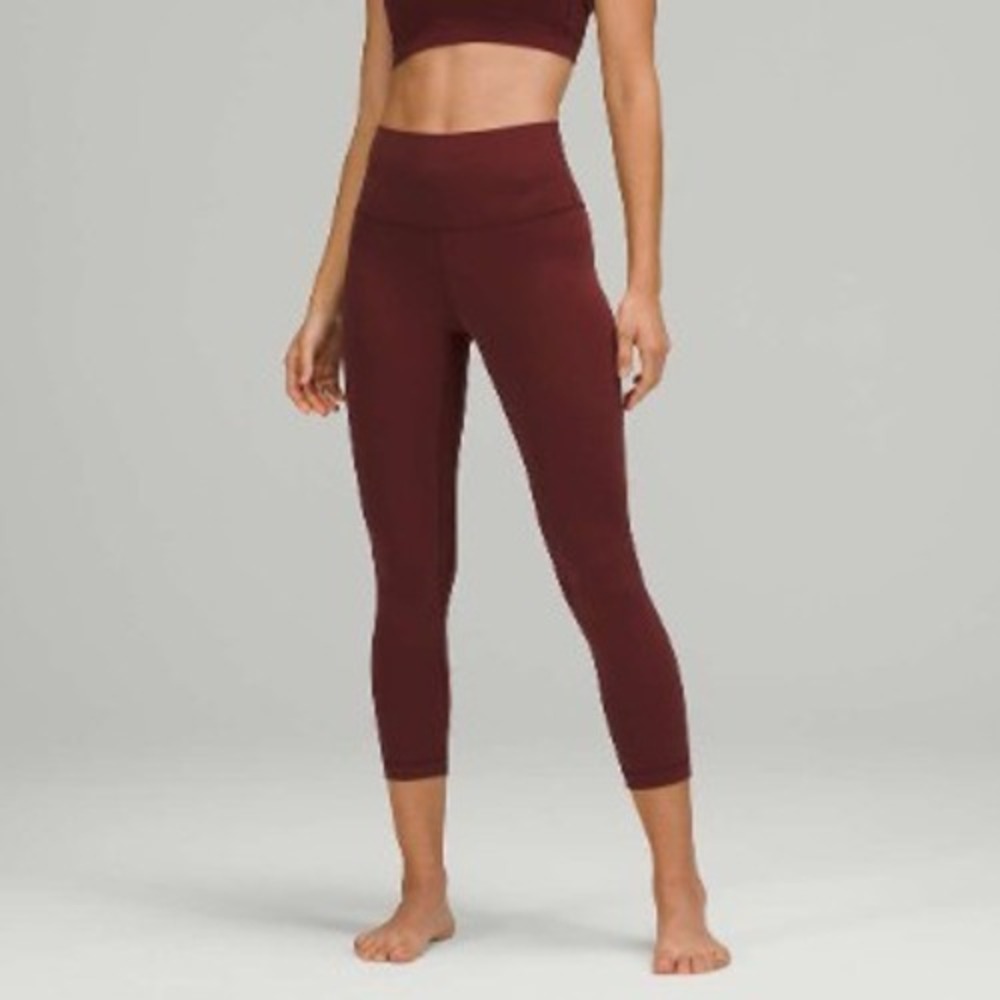 Lululemon Align High Rise Crop 23" Women 6 Burgundy Yoga Pilates Minimalist Soft